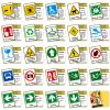 50PCS Signs Cognitive Cards for Kids,Cognitive Pictures Flash Cards for Identification, Portable Waterproof Flashcards for Children, Means of Design Learning view 2