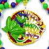 Happy Mardi Gras Jester Frog Premium Bead Necklace New Orleans view 2