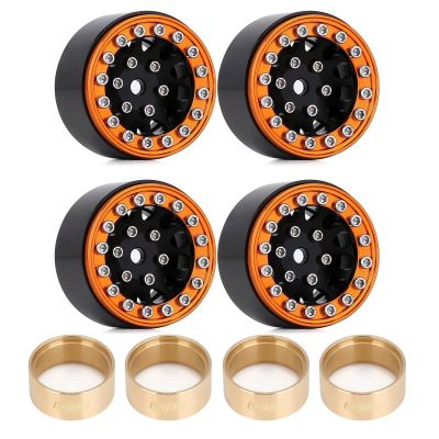 AMLIK RC Car Accessories Compatible with Axial for SCX24 for AX24 for FCX24 for Enduro24 for TRX4M 4PCS CNC 1.0" Beadlock Wheel Rims for 1/24 1/18 RC Crawler Car (W1049) (Color : 13)