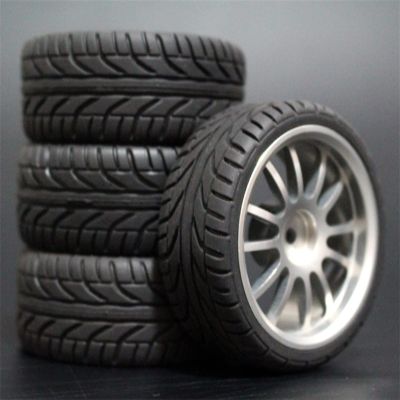 1Set 4Pcs HSP HPI Racing Tire Tire Metal Wheel Rim 4Pcs for RC 1/10 On-Road Car HSP 94123/94103/94122 D4/D3 FW06 108S Modification Accessories (Color : 6)