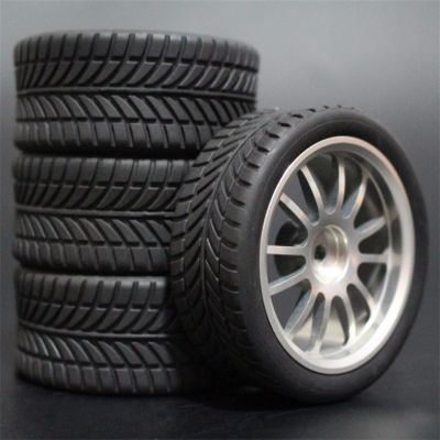 1Set 4Pcs HSP HPI Racing Tire Tire Metal Wheel Rim 4Pcs for RC 1/10 On-Road Car HSP 94123/94103/94122 D4/D3 FW06 108S Modification Accessories (Color : 3)