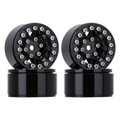 AMLIK RC Car Accessories Compatible with Axial for SCX24 for AX24 for FCX24 for Enduro24 for TRX4M 4PCS CNC 1.0" Beadlock Wheel Rims for 1/24 1/18 RC Crawler Car (W1049) (Color : 1)