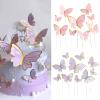 AUOCATTAIL 20 Pcs Butterfly Cake Topper 3D Pink & Purple Butterfly Cupcake Topper for Girls Women Happy Birthday Cake Wedding Party Food Decorations Supplies view 1
