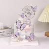 AUOCATTAIL 20 Pcs Butterfly Cake Topper 3D Pink & Purple Butterfly Cupcake Topper for Girls Women Happy Birthday Cake Wedding Party Food Decorations Supplies view 2