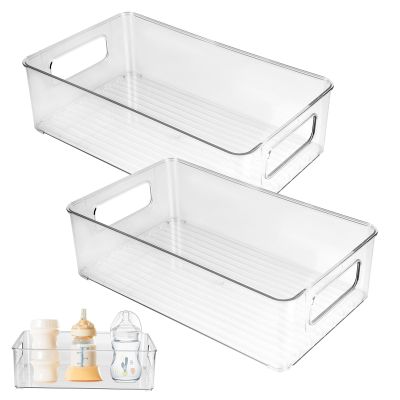 Baby Bottle Organizer Plastic Storage Center for Baby Bottles and Food Jars Baby Bottle Organizer for Cabinet, Perfect Organizer for Kitchen Cabinet, Pantry, Refrigerator, and Countertop2 pcs