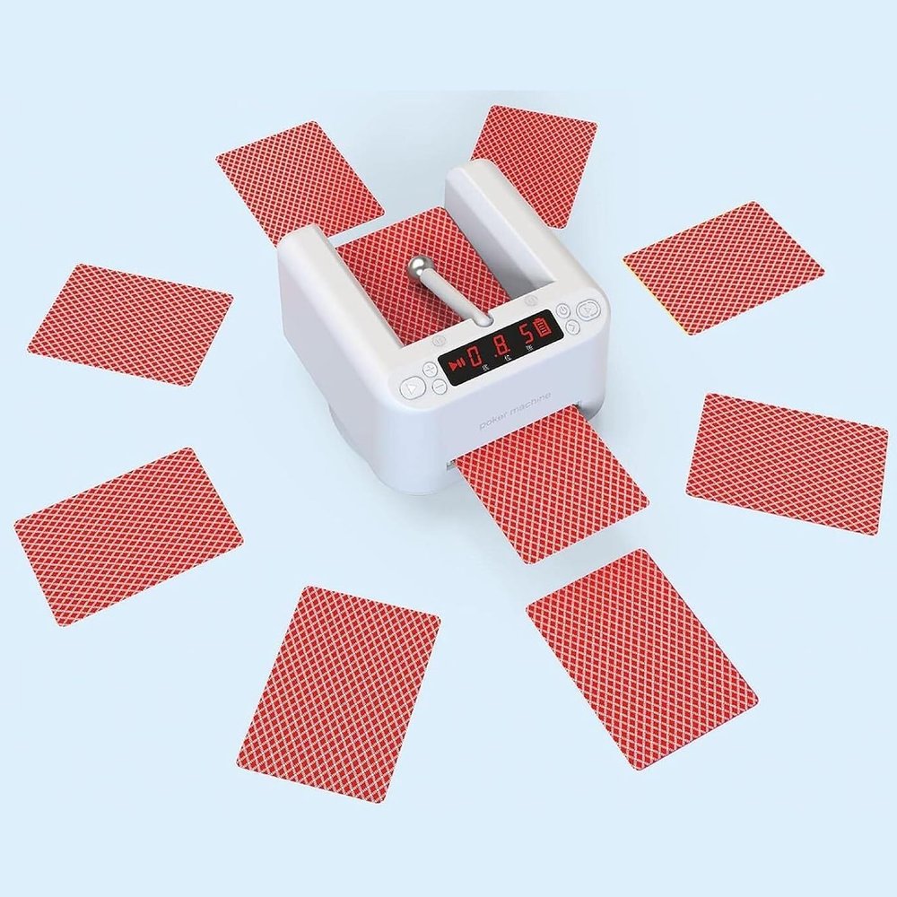 XARONF Automatic Poker Card Dealer Machine, 360 Rotating Electric Card Dealer Robot Poker Machine with LED Display Screen, Touch Sensitive Setting, for 2-8 People Game, Not Shuffle Function