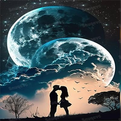 1000 Piece Adult Jigsaw Puzzle - Couple Under The Stars Wooden Rounded Corner Multi-Color Jigsaw Puzzle, Zero Dust Easy Storage, DIY Valentine's Day Decor Gifts for Beginners