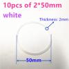 CONROS 9 Sizes Silicone Rubber Band Pulley Transmission Engine Drive Round Belts Tape DIY Toy Module Car Motor Stretch (Size : 10pcs 2x50mm White) view 2