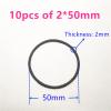 CONROS 9 Sizes Silicone Rubber Band Pulley Transmission Engine Drive Round Belts Tape DIY Toy Module Car Motor Stretch (Size : 10pcs 2x50mm Black) view 2