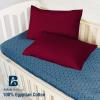 Atiksh Beddings Pack of 2 Toddler Travel Pillow Cases 100% Soft Egyptian Cotton, 600 Thread Count with Zipper Closure for Small Travel Pillowcase 12x16 inch, Burgundy view 2