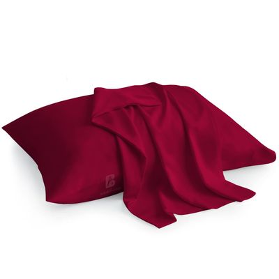 Atiksh Beddings Pack of 2 Toddler Travel Pillow Cases 100% Soft Egyptian Cotton, 600 Thread Count with Zipper Closure for Small Travel Pillowcase 14x20 inch, Burgundy