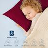 Atiksh Beddings Pack of 2 Toddler Travel Pillow Cases 100% Soft Egyptian Cotton, 600 Thread Count with Zipper Closure for Small Travel Pillowcase 14x20 inch, Burgundy view 4