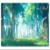 EDGFRTOIO Playmat Compatible with Lorcana TCG Zone Card Game Playing, Game Mats Tabletop Magic Play Mats 24"x14" Commander Deck Gaming Desk Duel Mat Card Gameplay Mats, Anime Woodland Forest view 1