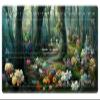 EDGFRTOIO Playmat with Zones for Card Game Playing, Compatible with Lorcana TCG Cards Game Mats 24"x14" Commander Deck Gaming Duel Mat Card Gameplay Mats for Beginner, Fairy Garden in Forest view 1