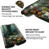 EDGFRTOIO Playmat with Zones for Card Game Playing, Compatible with Lorcana TCG Cards Game Mats 24"x14" Commander Deck Gaming Duel Mat Card Gameplay Mats for Beginner, Fairy Garden in Forest view 4