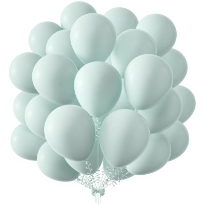 KALOR 12 Inch Pastel Green Balloons, 50 Pcs Latex Helium Macaron Balloons for Kid's Birthday Party, Baby Shower, Wedding, Graduate Party Decorations