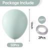 KALOR 12 Inch Pastel Green Balloons, 50 Pcs Latex Helium Macaron Balloons for Kid's Birthday Party, Baby Shower, Wedding, Graduate Party Decorations view 2