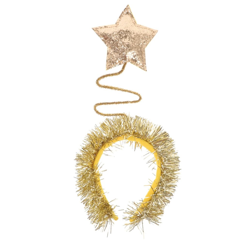 Angoily 1pc Kids Hair Accessories Turban Headband Star Hair Hoop Tinsel Headband Kids Headband Star Headpiece Foil Headband Star Headband Martian Antenna Headband Baby Scarf Christmas, Gloden