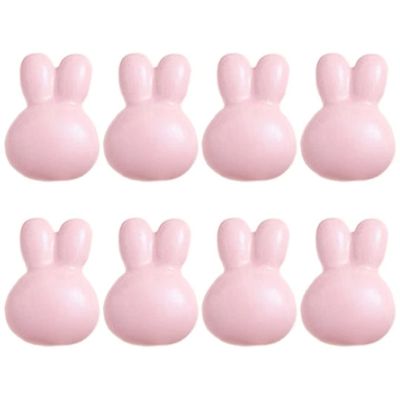 DubMag Crystal knobDraw knobs 8 Pcs Rabbit Head Shape Cabinet Cartoon Knob Pull Handle Ceramic Knobs Cute Knobs Cupboard Drawer Pulls Light Green Ceramic Dresser Handles Drawer Knobs (Color : Pink)