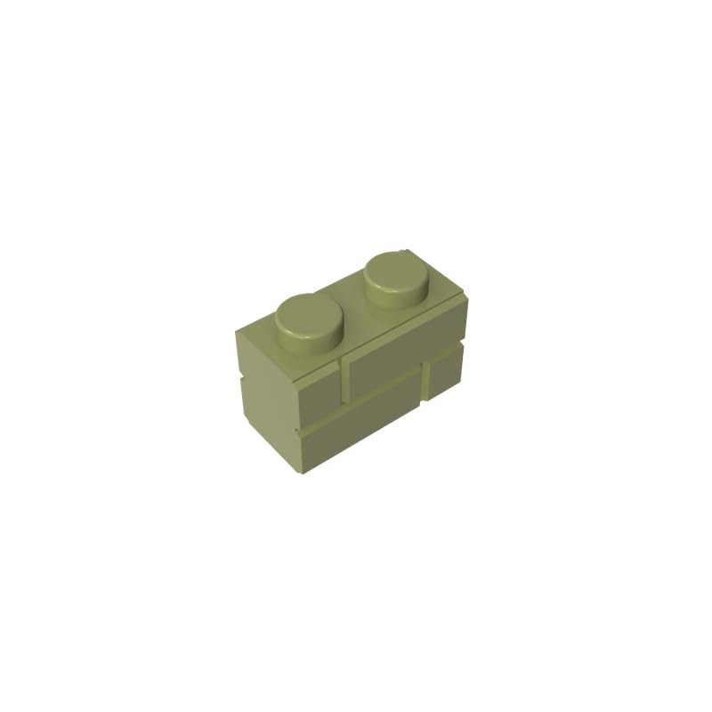 Gobricks GDS-631 98283 Brick Special 1x2 With Masonry Brick Profile, 50 pcs