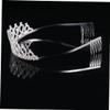 Angoily 1pc Silver Rhinestone Hair Comb for Birthday Alloy Decorative for Parties and Engagements Eye-catching Design view 3