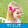 Wee Ones Girls 2 Pack Grosgrain Hair Bows with Plain Wrap Centre on a Wee Stay No Slip Clip, Mini, White view 3