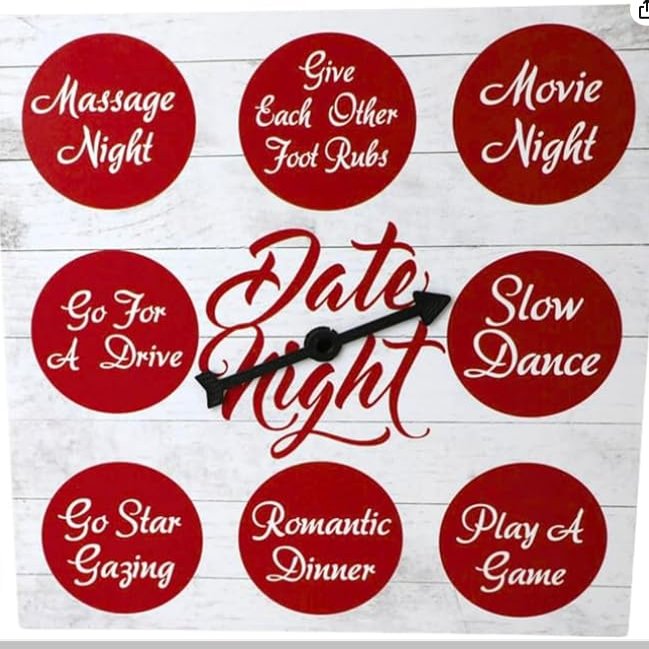 AJS - Spinning Date Night PlaqueDate Nigh/Decision Maker Gift for Special Occasions 1 Plaque