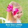 Wee Ones Girls 2 Pack Grosgrain Hair Bows with Plain Wrap Centre on a Wee Stay No Slip Clip, Large, Antique White view 3