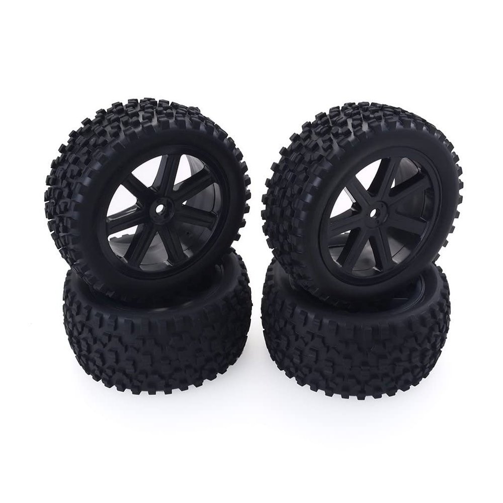 4PCS 1/10 RC Car Rubber Tyres Plastic Wheels for Redcat for HSP HPI Hobbyking for for Traxxas Losi VRX LRP for ZD Racing 1/10 Buggy Modification Accessories