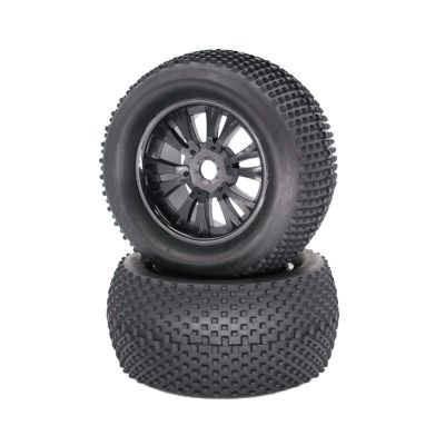 2 Pieces/lot 140mm Rubber Tires with Aluminum Alloy Metal Wheels 17mm Hex for 1/8 RC Car for Monster Truck Buggy Truggy Refit Parts Modification Accessories