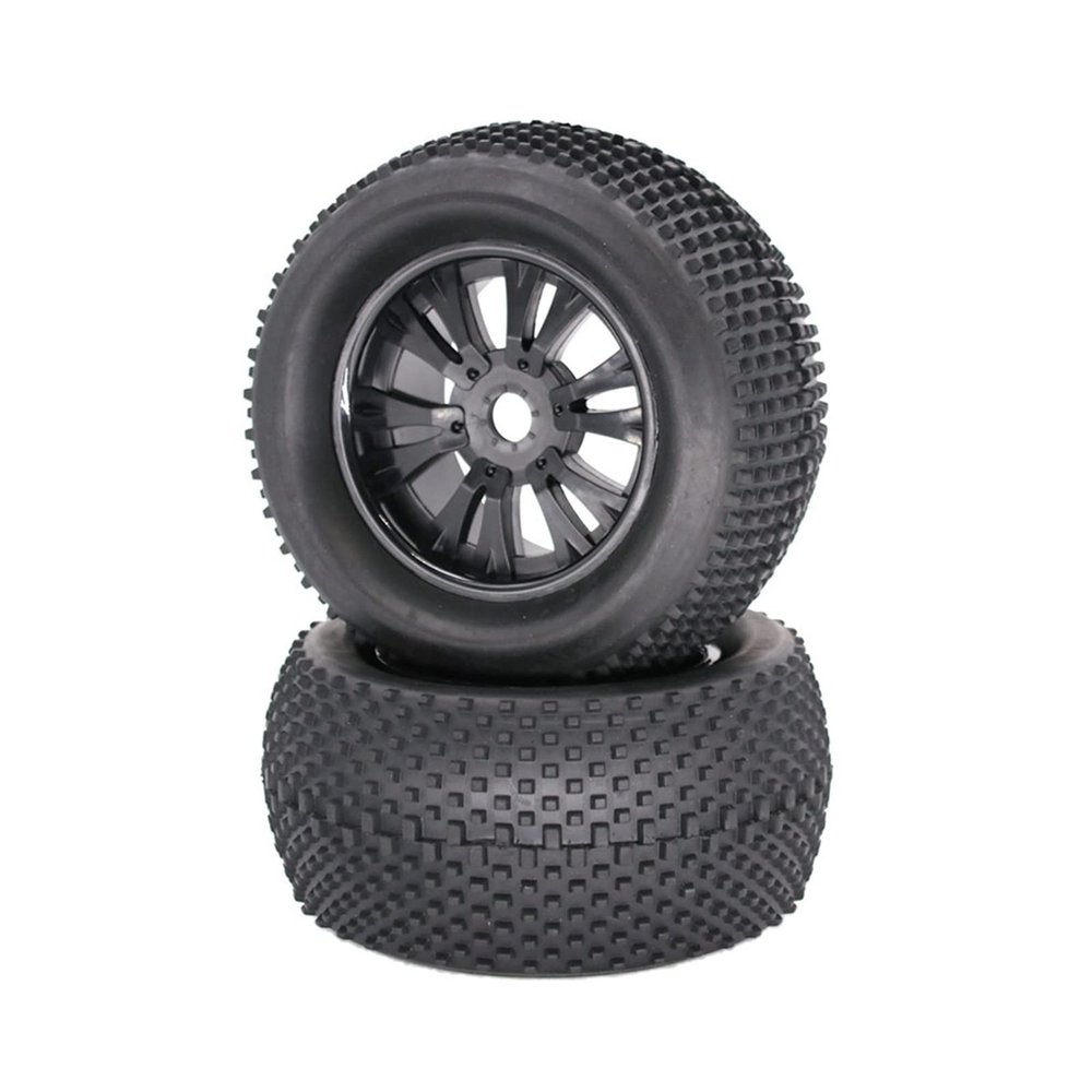 2 Pieces/lot 140mm Rubber Tires with Aluminum Alloy Metal Wheels 17mm Hex for 1/8 RC Car for Monster Truck Buggy Truggy Refit Parts Modification Accessories