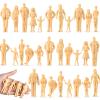 Namalu 30 Pcs Miniature People 1: 25 Scale Unpainted Mini People Figures Model Trains Architectural Sitting and Standing Diorama Figures for Scale Model Train Miniature Scenes Decoration view 1