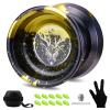 FETESNICE LY10 Yoyo Professional Responsive Yoyo, Dual Purpose Metal Yo-yos for Kids 8-12 Beginner, Unresponsive Yo yo Bearing for Adults with Removal Bearing Tool, 10 Strings (Black-Yellow) view 1