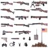 MaozyHomie 36 Pcs Weapons Pack Military U.S Field Force Weapons Toy Set - Brown Weapons Accessories Weapon Battle Building Blocks Compatible with Major Brand, 3 Years Old and up view 1