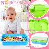 2 Pack Sensory Bin for Kids, Sand Tray with Lid, No-Mess Sensory Play Container for Sand, Building Blocks Storage, Portable Kids Activity Bin Indoor Outdoor(Blue, Green) view 3