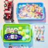 2 Pack Sensory Bin for Kids, Sand Tray with Lid, No-Mess Sensory Play Container for Sand, Building Blocks Storage, Portable Kids Activity Bin Indoor Outdoor(Blue, Green) view 4