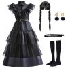 CCJRLM Black Halloween Costumes girls dress for Black Family Kids Cosplay Costumes Dress Up Party Dress 4-14Y view 1