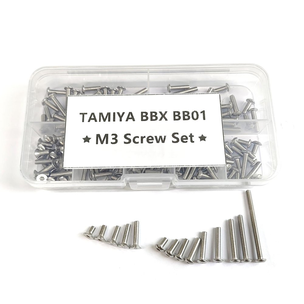 1/10 RC Rock Crawler Metal Steel M3 Hex Screws Set Replacement for Tamiya 1/10 RC BBX BB-01 Buggy RC Car