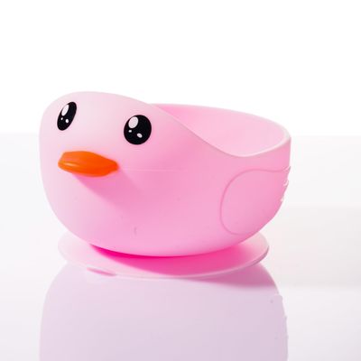 Oligey Silicone Baby Bowl Stay Put as Independent Eater Led Weaning Supply,The Ducky Cartoon Suction Dishware with Protrusion is Spill and Topple Proof for Kid Solid Food Feeder Self Learning Smoothly