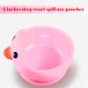 Oligey Silicone Baby Bowl Stay Put as Independent Eater Led Weaning Supply,The Ducky Cartoon Suction Dishware with Protrusion is Spill and Topple Proof for Kid Solid Food Feeder Self Learning Smoothly view 3