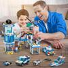982Pcs City Police Station Building Toy Set - 6-in-1 Emergency Rescue Center with Police Car, Boat, Helicopter & Motorcycle - STEM Police Playset Gift for Kids, Boys Girls Ages 6-12 view 2