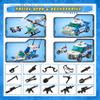 982Pcs City Police Station Building Toy Set - 6-in-1 Emergency Rescue Center with Police Car, Boat, Helicopter & Motorcycle - STEM Police Playset Gift for Kids, Boys Girls Ages 6-12 view 3