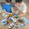 982Pcs City Police Station Building Toy Set - 6-in-1 Emergency Rescue Center with Police Car, Boat, Helicopter & Motorcycle - STEM Police Playset Gift for Kids, Boys Girls Ages 6-12 view 4