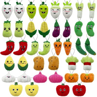 40 PCS Mini Vegetable Food Plush Toy Set Cute Small Vegetable Stuffed Toy Keychain for Party Favors Keychain Ornament for Goody Bag Easter Egg Stuffers Carnival Birthday Party Classroom Prizes
