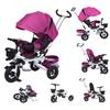 5-in-1 Tricycle Stroller for Toddlers 18 Months to 5 Years, Adjustable Push Handle, Rotatable Seat,Retractable Canopy,Folding Baby Tricycle,w/Detachable Guardrail, Footrest,Purple view 1