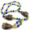 Alligator Head Gator Bead Necklace New Orleans Mardi Gras view 1