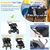ZZM Double Stroller Organizer for Bob Duallie and Baby Jogger City Mini GT2, Double Baby Stroller Accessories with 2 Cooler Pockets, Parent Console Double Jogging Stroller Organizer(Empty Bag) view 2