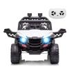 12V Kids Ride On Car Truck Parent Remote Control, Spring Suspension, LED Lights, Open Doors, Safety Belt, AUX Port, Music White Power Wheels Vehicle for Boys Girls view 1