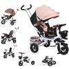 Kids Tricycle,5-in-1 Tricycle Stroller for Toddlers 18 Months to 5 Years,Adjustable Push Handle, Rotatable Seat, Retractable Canopy,Detachable Guardrail,Folding Baby Trike,Khaki view 1