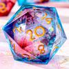 YEMEKO Single Liquid Core D20 Dice - 22mm, 20 Sided D&D Dice for Dungeons and Dragons, RPG, Roleplaying Games MTG Table Games, Handmade Polyhedral Dice with Resin Sharp Edge (Liquid Blue Red) view 1